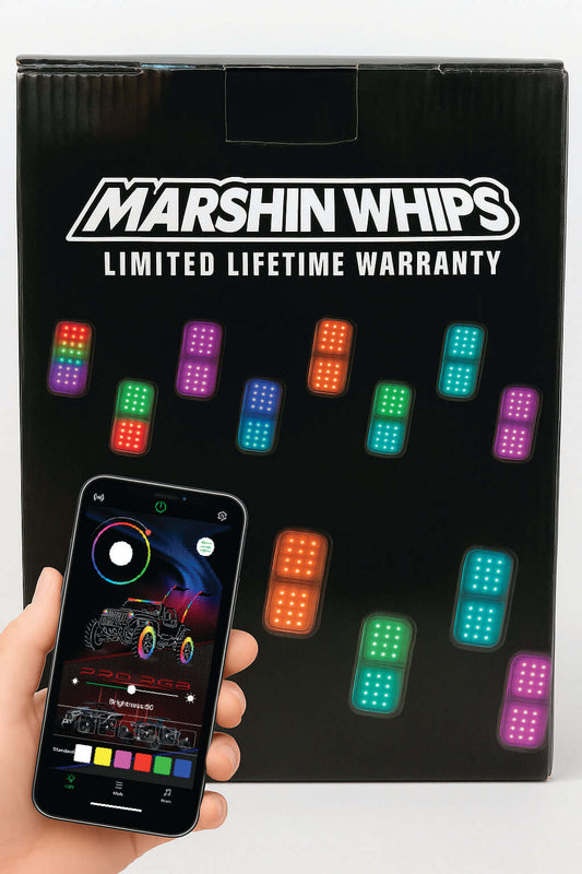 Marshin Whips Rosewell X-2 Billet 16-Pack Personalized Rock Light (Kit)