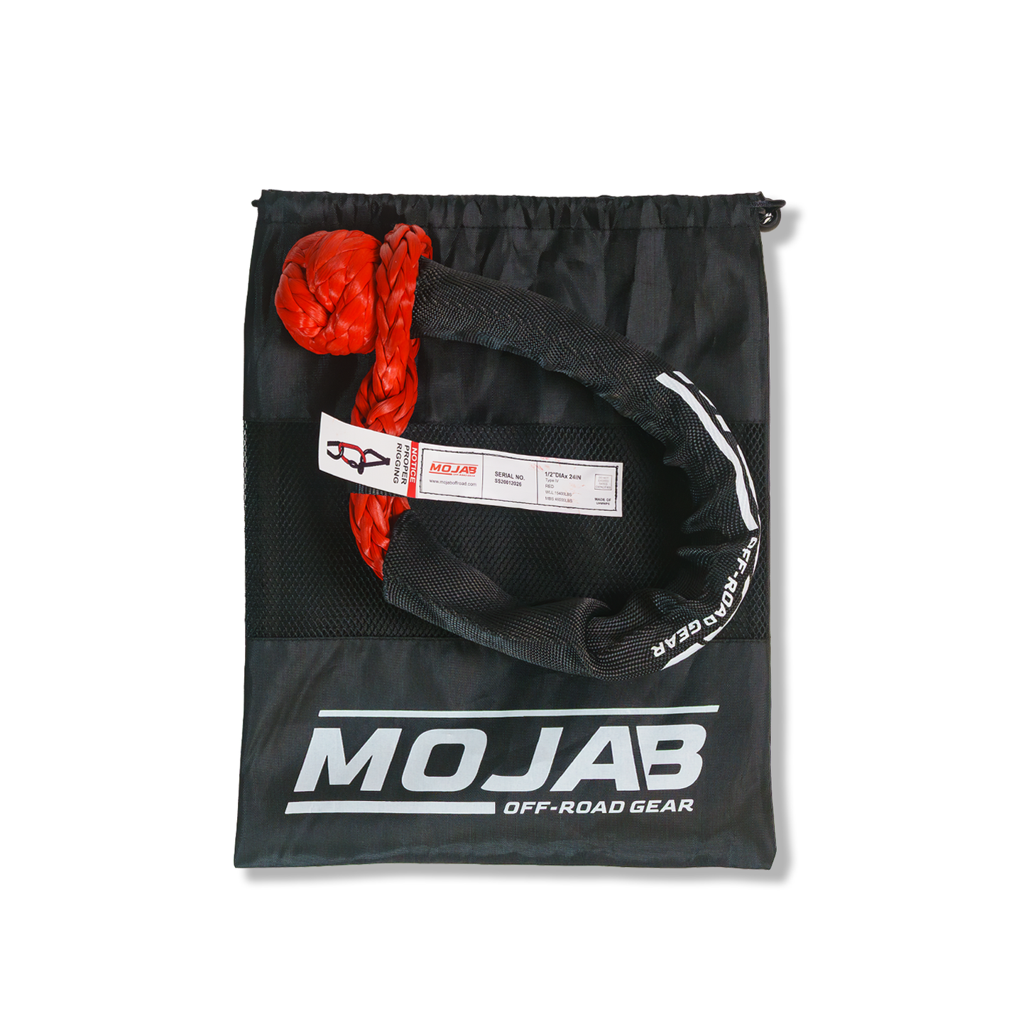 Soft Shackle 1/2'' x 24” with sleeve and bag (Single Shackle) (Lifetime Warranty)